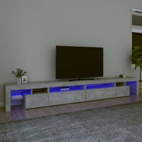 vidaXL Szafka pod TV z oświetleniem LED, szarość betonu, 290x36,5x40cm