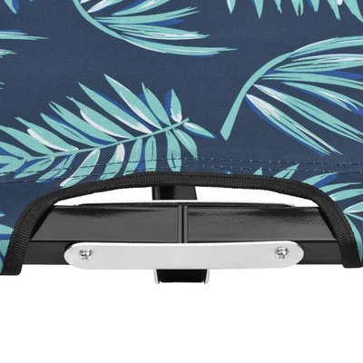 vidaXL Dwuosobowy leżak, składany, wzór w liście, stal