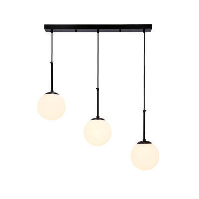 Pompei lampa wisząca czarny 3X40W E27 klosz biały 33-09609
