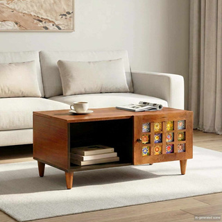 Stolik kawowy Brązowy 80 x 50 x 40 cm Drewno z mango