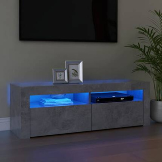 vidaXL Szafka pod TV z oświetleniem LED, szarość betonu, 120x35x40 cm