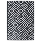 vidaXL Dywan na zewnątrz, biało-czarny, 160x230 cm, PP
