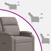Fotel recliner Ciemnoszary tkanina