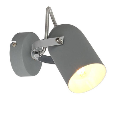 Lampa ścienna kinkiet 1X40W E14 szary GRAY 91-66473