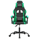 vidaXL Obrotowy fotel gamingowy, czarno-zielony, sztuczna skóra model standard