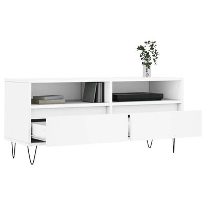 Szafka pod TV, biała, 100x34,5x44,5 cm, materiał drewnopochodny vidaXL