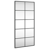 vidaXL Lustro ścienne, czarne, 50x100 cm, prostokątne, żelazo