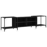 vidaXL Szafka pod TV, czarna, 203x37x50 cm, materiał drewnopochodny