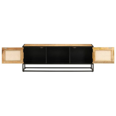vidaXL Szafka pod TV, 110x30x40 cm, surowe drewno mango i żelazo