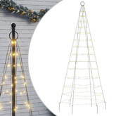 vidaXL Choinka z lampek, na maszt, 200 ciepłych białych LED, 180 cm