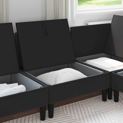 Środkowa sofa z miejscem do przechowywania Czarny Welur