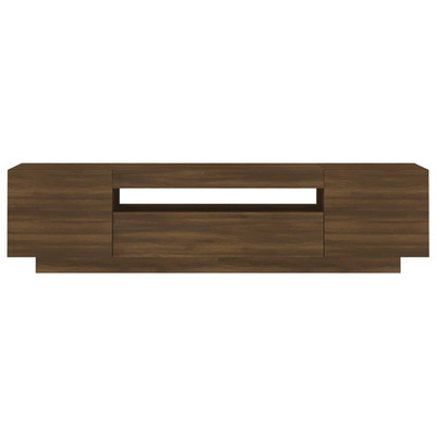 vidaXL Szafka pod TV z oświetleniem LED, brązowy dąb, 160x35x40 cm