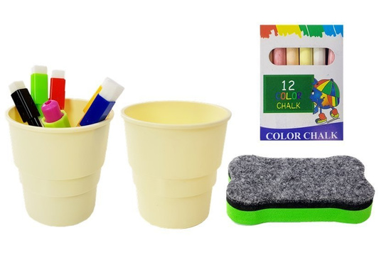 Tablica Magnetyczna Kredowa 2w1  Niebiesko-Biała Akcesoria