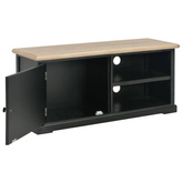 vidaXL Szafka pod TV, czarna, 90x30x40 cm, drewniana