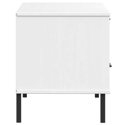 Szafka pod TV OSLO, metalowe nóżki, biała, sosnowa vidaXL