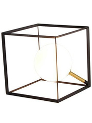 Lampka nocna Weert Ledea czarno-złota szklana industrialna 15 cm