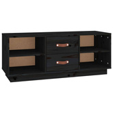 vidaXL Szafka pod TV, czarna, 100x34x40 cm, lite drewno sosnowe