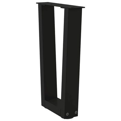 Nogi do stolika kawowego w kształcie litery V 2 szt. Czarne 28x(42-43,3) cm Stal