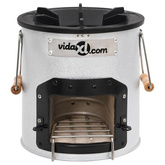 iecyk kempingowy na drewno, srebrny, 45x25x26 cm, stalowy