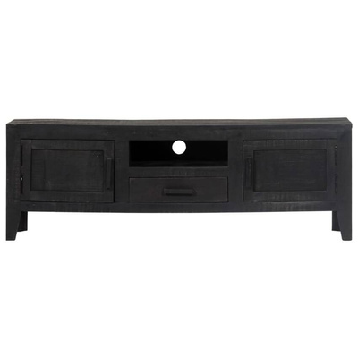 vidaXL Szafka pod TV, czarna, 118 x 30 x 40 cm, lite drewno mango