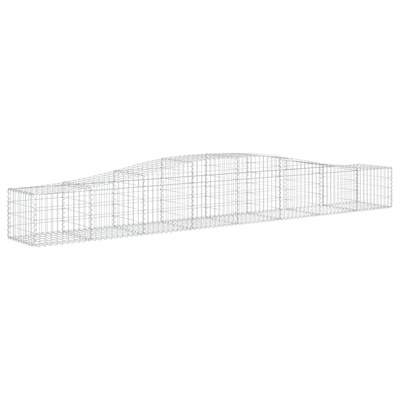 Kosze gabionowe, 8 szt, 400x50x40/60 cm, galwanizowane żelazo