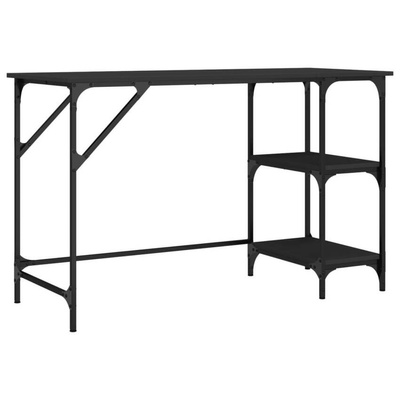 vidaXL Biurko, czarne, 120x50x75 cm, metal i materiał drewnopochodny
