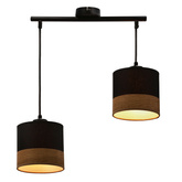 Lampa wisząca z abażurem Porto czarna podwójna do jadalni nad stół