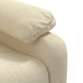 vidaXL Fotel masujący, kremowy, obity tkaniną