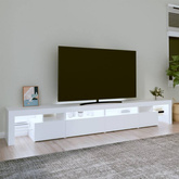 vidaXL Szafka pod TV z oświetleniem LED, biała, 260x36,5x40 cm