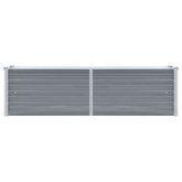 Podwyższona donica z galwanizowanej stali, 160x40x45 cm, szara