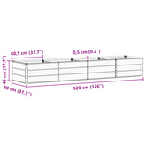 Donica Zielony 320 x 80 x 45 cm Stal