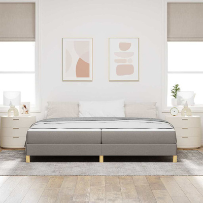 Łóżko sprężynowe Ciemnoszary 200 x 200 cm tkanina