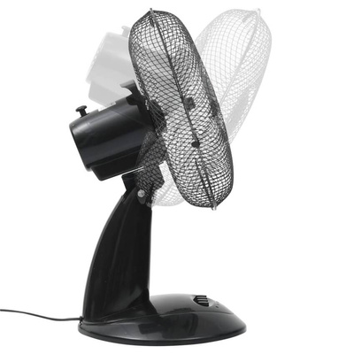 vidaXL Wentylator stołowy, 3 prędkości, 30 cm, 40 W, czarny