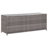 Skrzynia ogrodowa, szara, 150 x 50 x 60 cm, rattan PE