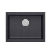 LOGAN 100 GraniteQ zlewozmywak black diamond 59,5x45,1x21,5 cm 1-komorowy podwieszany z syfonem manualnym stal szlachetna