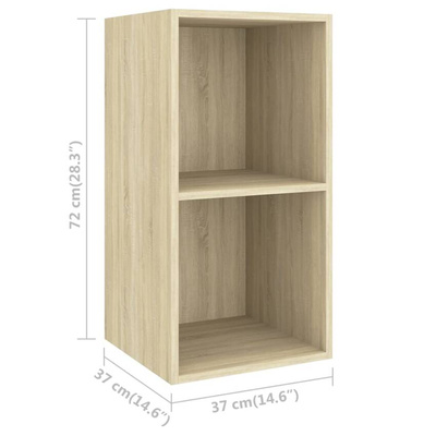vidaXL Wisząca szafka pod TV, kolor dąb sonoma, 37x37x72 cm