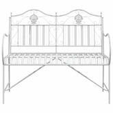 Ławka ogrodowa 2 -Seater 103,5 x 59 x 89 cm Stal Antyczna biel