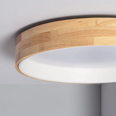 Plafon LED 16W Okrągły 40cm Naturalne Drewno 3 Barwy Świecenia CCT Abruzzo Vero