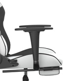 vidaXL Masujący fotel gamingowy z podnóżkiem, biało-czarny model standard