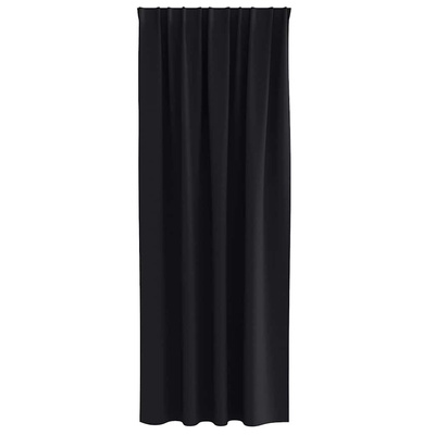 Firany blackout z kółkami 2 pcs Czarny 260 x 140 cm Poliester