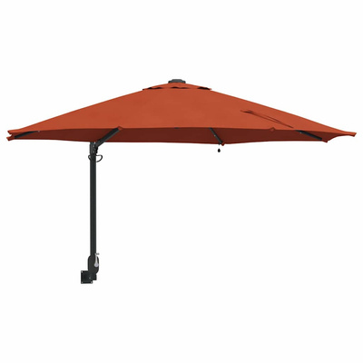 Parasolka ogrodowa terakota 248 x 248 x 148 cm Poliester i Stal