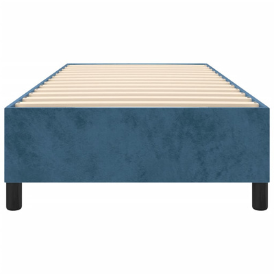 Rama łóżka bez materaca, ciemnoniebieska, 90x200 cm, aksamitna