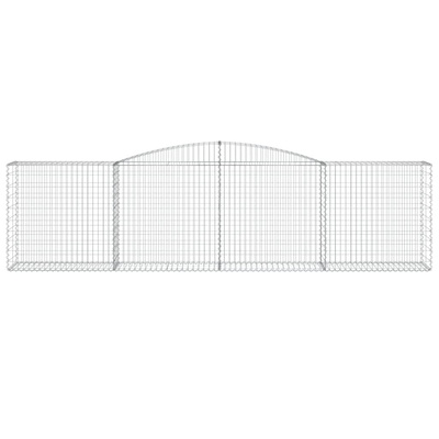 Kosze gabionowe, 8 szt, 400x50x100/120 cm, galwanizowane żelazo