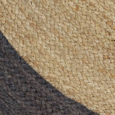 vidaXL Ręcznie wykonany dywanik, juta, ciemnoszara krawędź, 90 cm