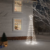 vidaXL Choinka stożkowa, 108 zimnych białych LED, 70x180 cm
