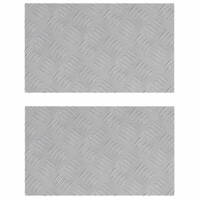 Stopień Prostokątny 2 pcs Srebrny 50 x 30 cm Aluminium