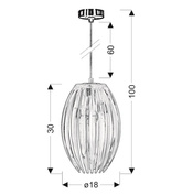 Lampa wisząca czerwona mała z akrylu Abuko 31-55098