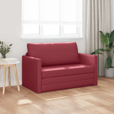 Sofa Bed Czerwone wino 124 x 71 x 78 cm Sztuczna skóra