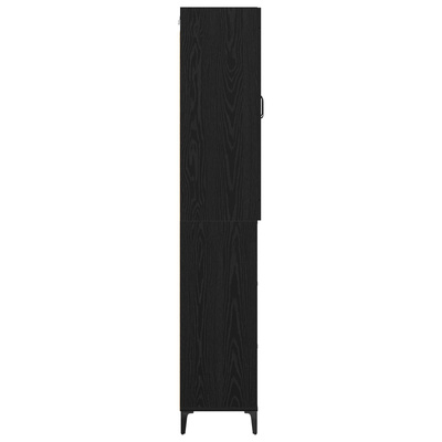 Highboard Czarny Dąb 69,5 x 34 x 180 cm Drewno inżynieryjne