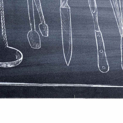 Dywan kuchenny Czarny 180 x 60 cm Aksamit